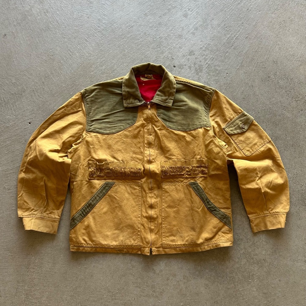 Vintage 50s American Field Hunting Jacket Size Medium Tan Canvas Barn Chore USA